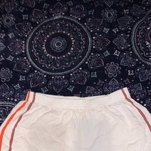 John galt white shorts with stripes, fits sm - med